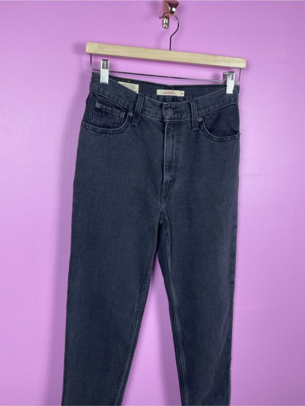 Levi’s Big E 80s Mom Jeans Black High Rise Tapered Women’s 26 - Picture 5 of 13